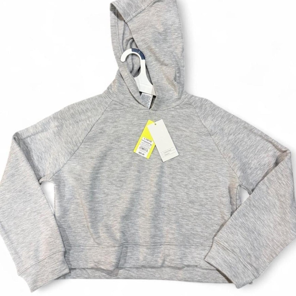 All in motion gray cropped modal hoodie size large